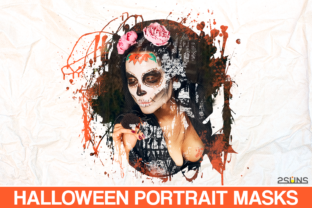 20 Watercolor Portrait Masks Halloween and Actions Amp