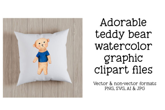 Adorable Teddy Bear Watercolor Graphic for Crafts