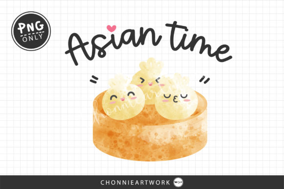 Asian Time, Asian Food Watercolor