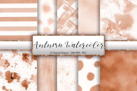 Autumn Watercolor Texture Background