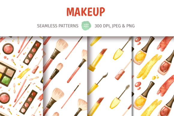 Makeup - Watercolor Seamless Patterns