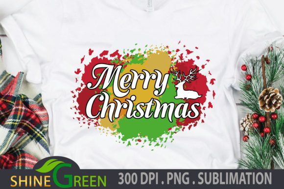 Merry Christmas Sublimation Watercolor for Crafts