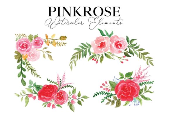 Pink Rose Watercolor Element Web Elements