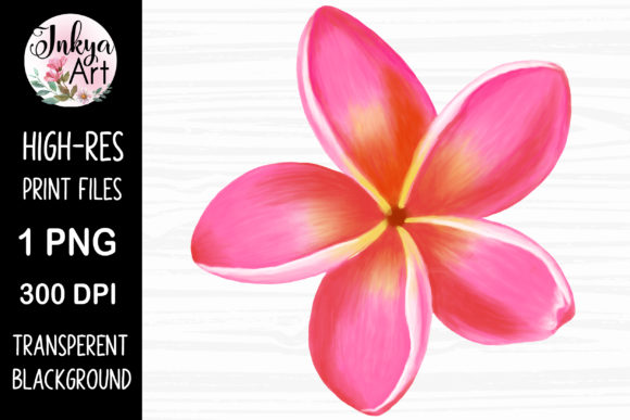 Plumeria Frangipani Watercolor Flower and Print Templates