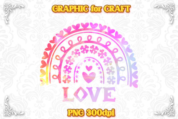 Rainbow Love Watercolor Sublimation PNG & Crafts