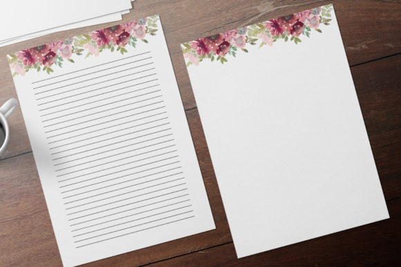 Red Saffron Red Cream Watercolor Set for Print Templates