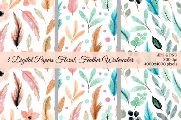 Seamless Pattern Floral Watercolor 22 and Patterns
