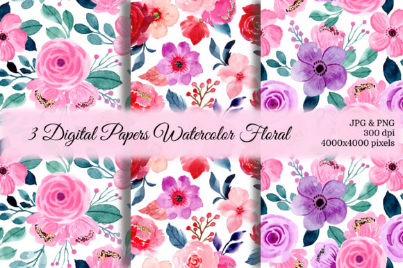 Seamless Pattern Floral Watercolor 29