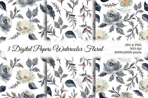 Seamless Pattern Floral Watercolor 40 and Patterns
