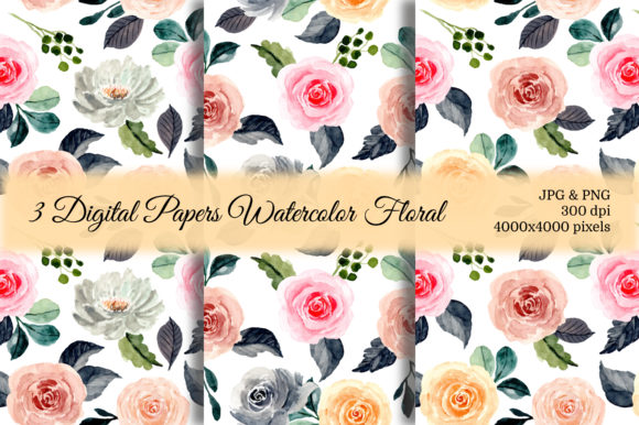 Seamless Pattern Floral Watercolor 41 and Patterns