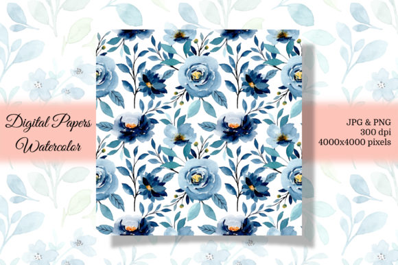 Seamless Pattern Floral Watercolor 62