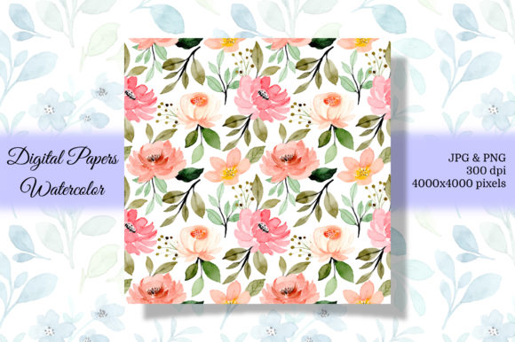 Seamless Pattern Floral Watercolor 65 and Patterns