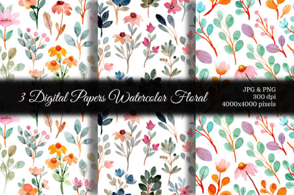 Seamless Pattern Floral Watercolor 77