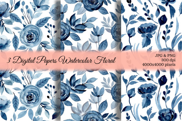Seamless Pattern Floral Watercolor 84