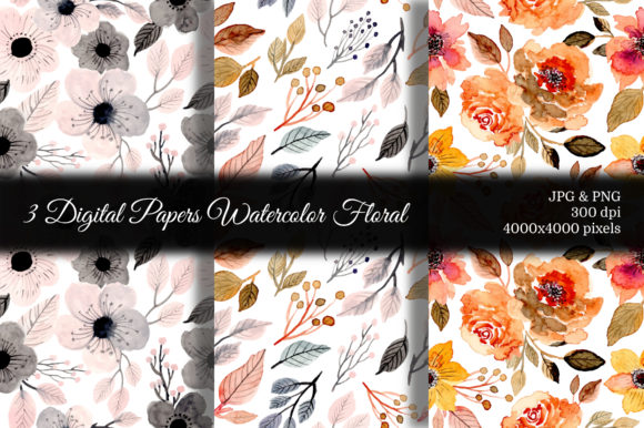 Seamless Pattern Floral Watercolor 96