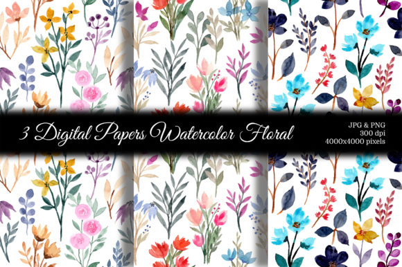 Seamless Pattern Floral Watercolor 99 and Patterns