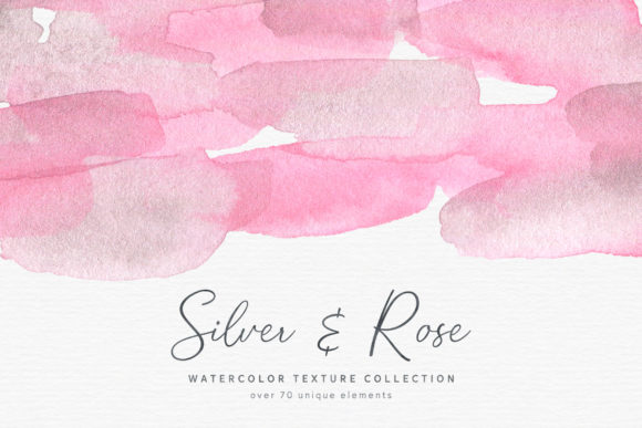 Silver Rose Watercolor Textures