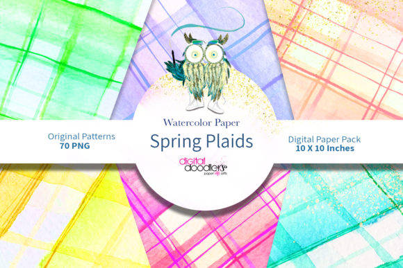 Spring Watercolor Plaid and Patterns