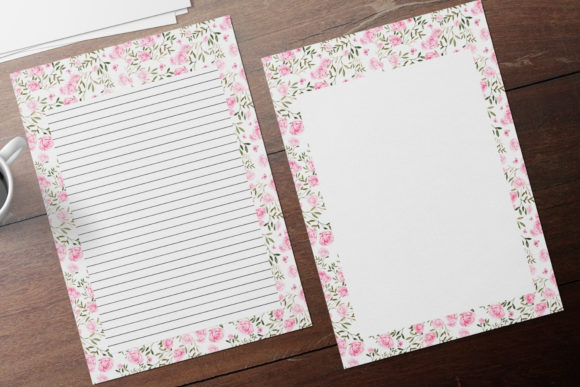 Spring Watercolor Stationery Papers and Print Templates