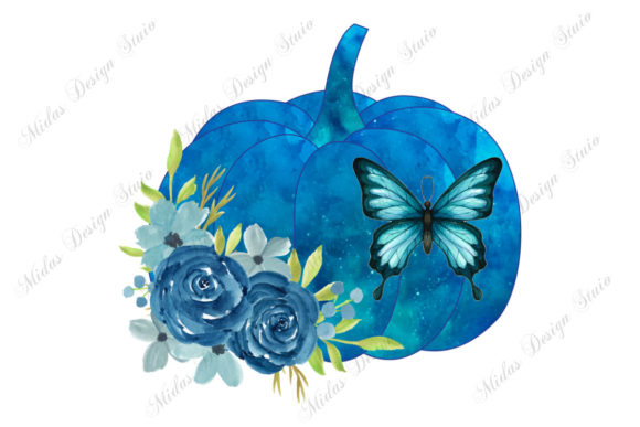 Sublimation - Watercolor Blue Pumpkin and Crafts