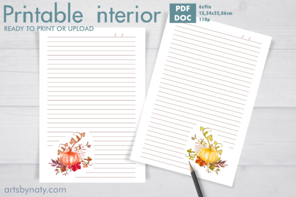 Watercolor Autumn Pumpkin KDP Interior