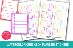 Watercolor Checkbox Planner Stickers for Crafts