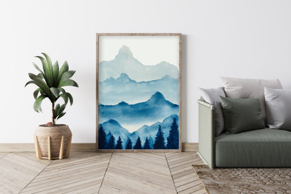 Watercolor Clipart, Mountain Scenery and Crafts