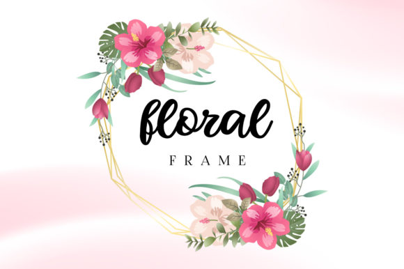 Watercolor Floral Frame Save the Date and Graphic Templates