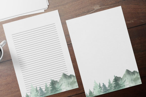 Watercolor Forest Printable Stationery and Print Templates
