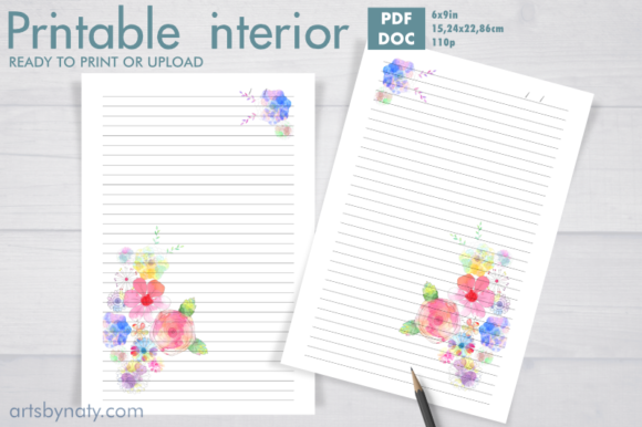 Watercolor Hand-drawn Flowers KDP Interi
