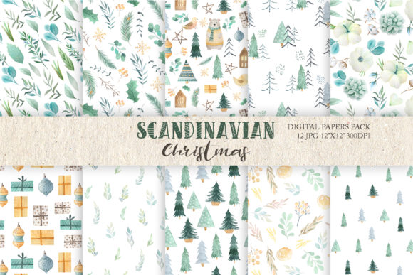 Watercolor Scandinavian Paper Pack