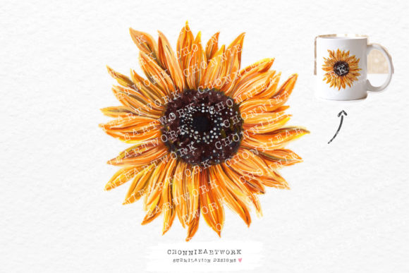 Watercolor Sunflower Clipart for Crafts