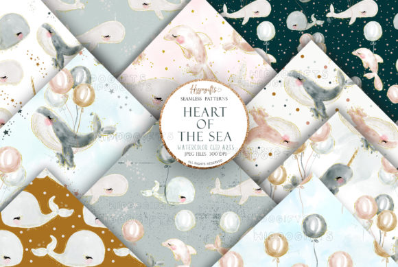 Watercolor Whale Patterns