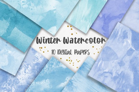 Winter Blue Watercolor Texture and Backgrounds