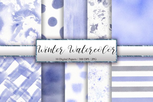 Winter Watercolor Texture Background